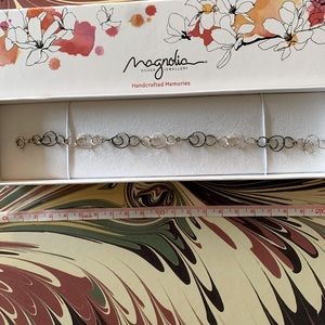 Magnolia handcrafted silver bracelet